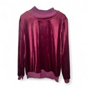 Blair Women’s Long Sleeve Ribbed Neck Velour Top Size Large